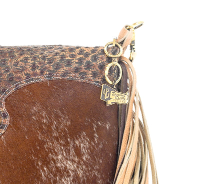 Oakley - Longhorn w/ Cowboy Ostrich-Oakley-Western-Cowhide-Bags-Handmade-Products-Gifts-Dancing Cactus Designs
