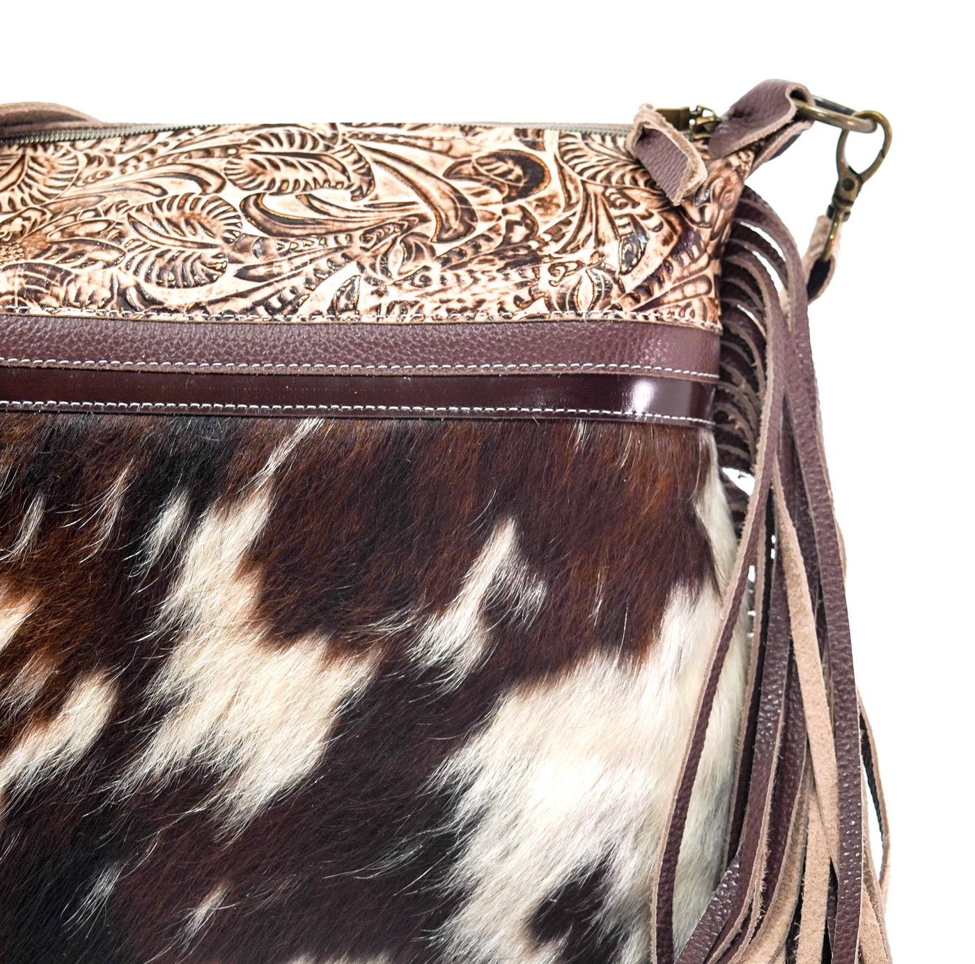 Oakley - Tricolor w/ Ivory & Brown Dallas Tool-Oakley-Western-Cowhide-Bags-Handmade-Products-Gifts-Dancing Cactus Designs