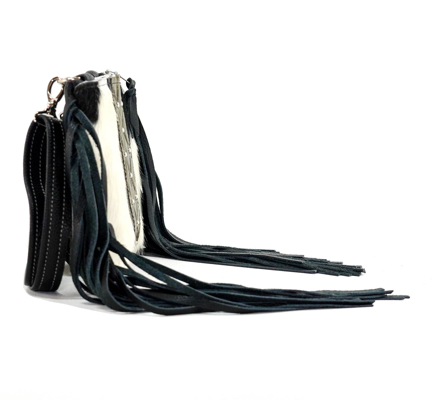 Patsy - Black & White w/ Basil Diamond Stitch-Patsy-Western-Cowhide-Bags-Handmade-Products-Gifts-Dancing Cactus Designs
