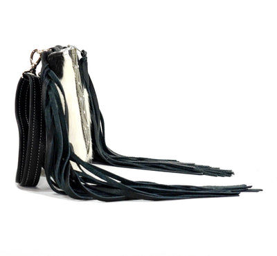 Patsy - Black & White w/ Basil Diamond Stitch-Patsy-Western-Cowhide-Bags-Handmade-Products-Gifts-Dancing Cactus Designs