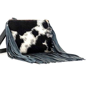 Patsy - Black & White w/ No Embossed-Patsy-Western-Cowhide-Bags-Handmade-Products-Gifts-Dancing Cactus Designs