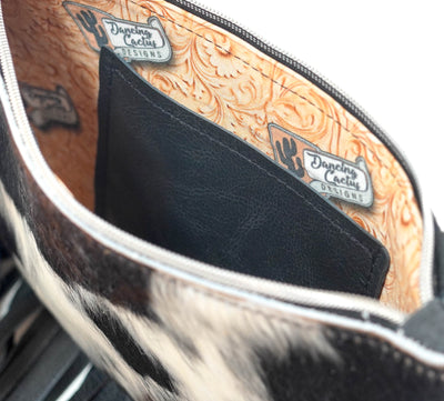 Patsy - Black & White w/ No Embossed-Patsy-Western-Cowhide-Bags-Handmade-Products-Gifts-Dancing Cactus Designs