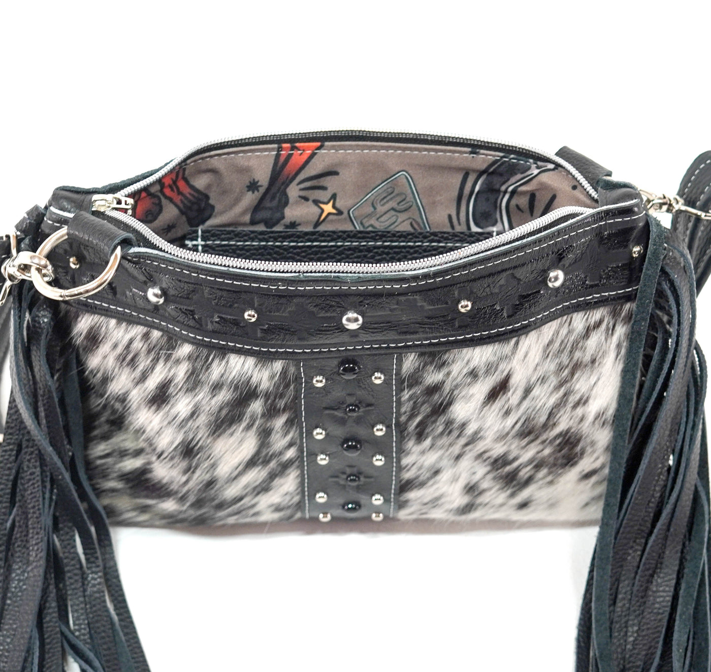 Patsy - Black & White w/ Onyx Navajo-Patsy-Western-Cowhide-Bags-Handmade-Products-Gifts-Dancing Cactus Designs
