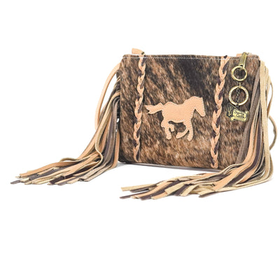 Patsy - Brindle w/ Camel Leather-Patsy-Western-Cowhide-Bags-Handmade-Products-Gifts-Dancing Cactus Designs
