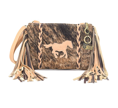 Patsy - Brindle w/ Camel Leather-Patsy-Western-Cowhide-Bags-Handmade-Products-Gifts-Dancing Cactus Designs