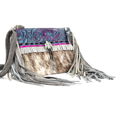 Patsy - Brindle w/ Rio Roses-Patsy-Western-Cowhide-Bags-Handmade-Products-Gifts-Dancing Cactus Designs