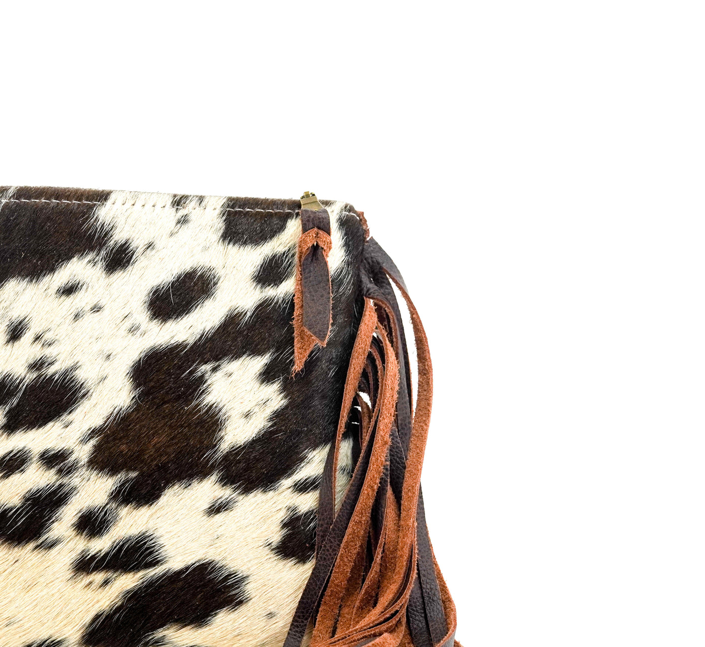 Patsy - Chocolate & White w/ No Embossed-Patsy-Western-Cowhide-Bags-Handmade-Products-Gifts-Dancing Cactus Designs