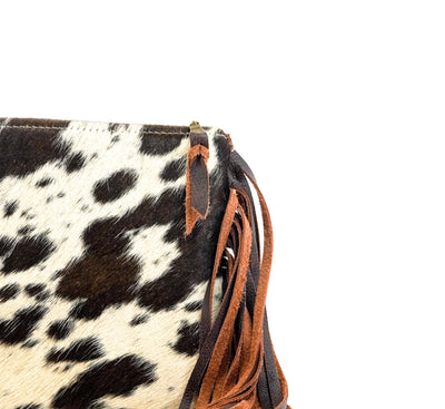 Patsy - Chocolate & White w/ No Embossed-Patsy-Western-Cowhide-Bags-Handmade-Products-Gifts-Dancing Cactus Designs