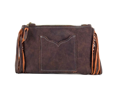 Patsy - Chocolate & White w/ No Embossed-Patsy-Western-Cowhide-Bags-Handmade-Products-Gifts-Dancing Cactus Designs