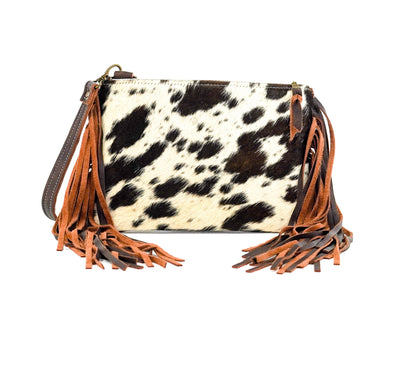 Patsy - Chocolate & White w/ No Embossed-Patsy-Western-Cowhide-Bags-Handmade-Products-Gifts-Dancing Cactus Designs