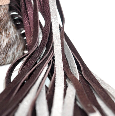 Patsy - Chocolate & White w/ Rust Leopard-Patsy-Western-Cowhide-Bags-Handmade-Products-Gifts-Dancing Cactus Designs