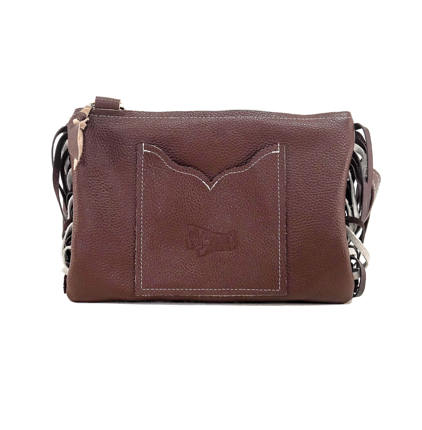 Patsy - Chocolate & White w/ Rust Leopard-Patsy-Western-Cowhide-Bags-Handmade-Products-Gifts-Dancing Cactus Designs