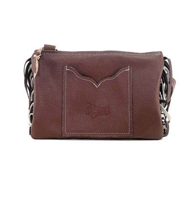 Patsy - Chocolate & White w/ Rust Leopard-Patsy-Western-Cowhide-Bags-Handmade-Products-Gifts-Dancing Cactus Designs