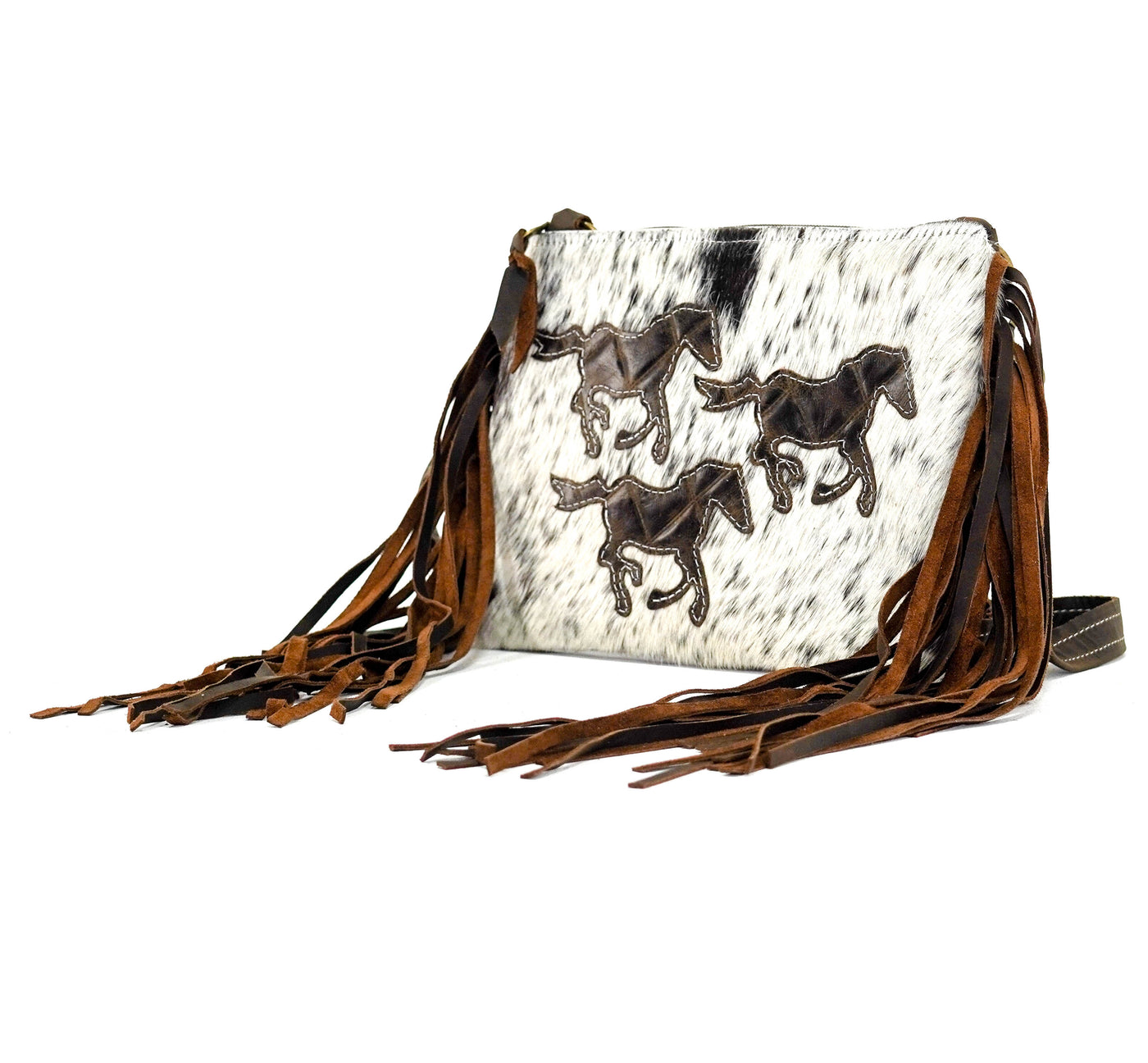 Patsy - Chocolate & White w/ Walnut Diamond Stitch-Patsy-Western-Cowhide-Bags-Handmade-Products-Gifts-Dancing Cactus Designs