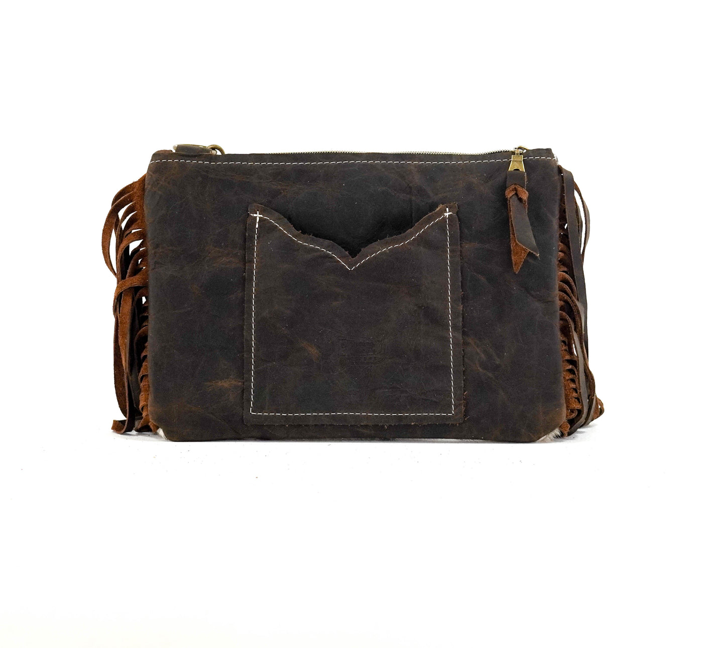 Patsy - Chocolate & White w/ Walnut Diamond Stitch-Patsy-Western-Cowhide-Bags-Handmade-Products-Gifts-Dancing Cactus Designs