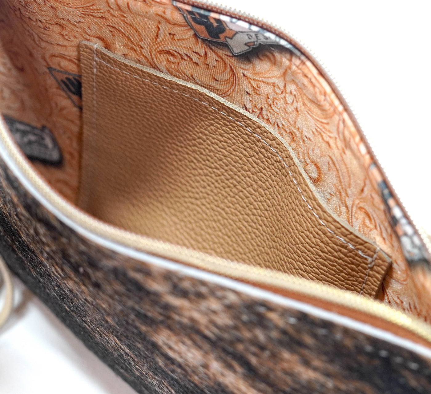 Patsy - Dark Brindle w/ No Embossed-Patsy-Western-Cowhide-Bags-Handmade-Products-Gifts-Dancing Cactus Designs