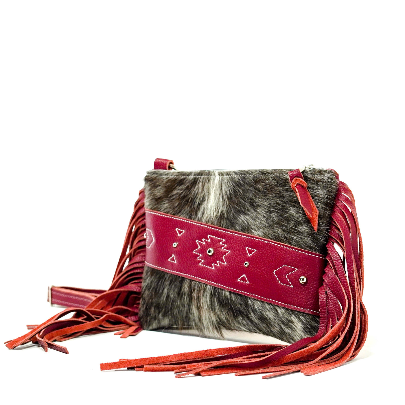 Patsy - Longhorn w/ Red Pebble Leather-Patsy-Western-Cowhide-Bags-Handmade-Products-Gifts-Dancing Cactus Designs