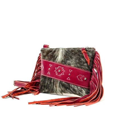 Patsy - Longhorn w/ Red Pebble Leather-Patsy-Western-Cowhide-Bags-Handmade-Products-Gifts-Dancing Cactus Designs