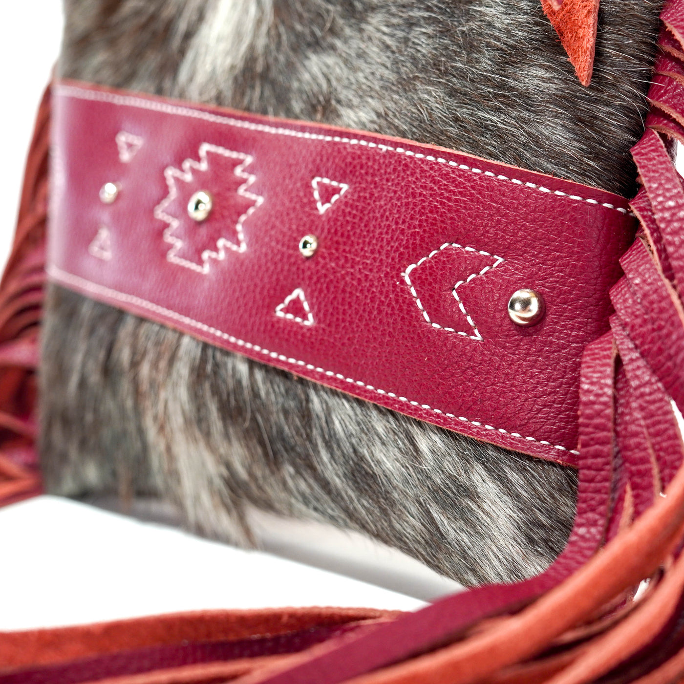 Patsy - Longhorn w/ Red Pebble Leather-Patsy-Western-Cowhide-Bags-Handmade-Products-Gifts-Dancing Cactus Designs