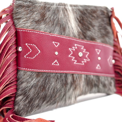 Patsy - Longhorn w/ Red Pebble Leather-Patsy-Western-Cowhide-Bags-Handmade-Products-Gifts-Dancing Cactus Designs