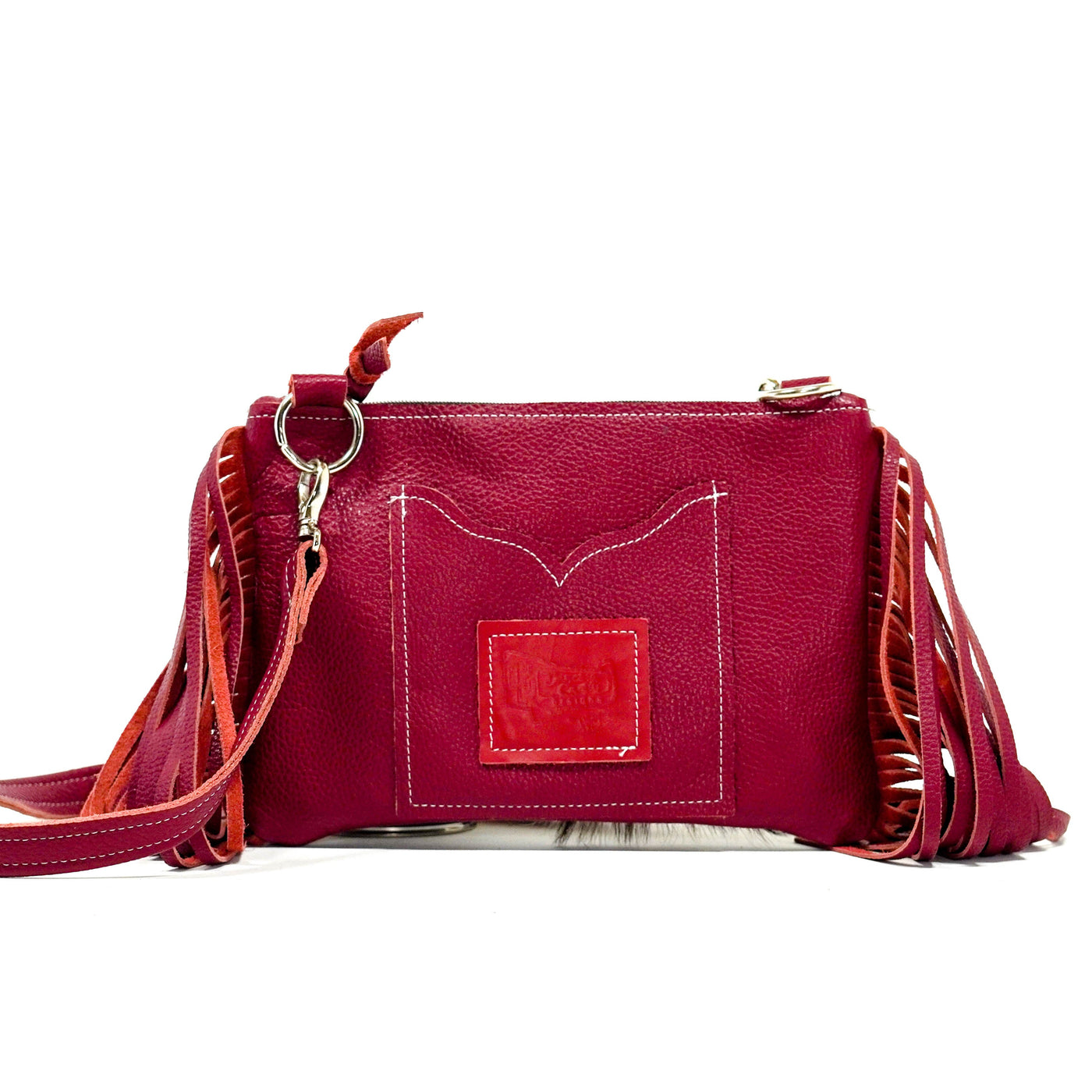 Patsy - Longhorn w/ Red Pebble Leather-Patsy-Western-Cowhide-Bags-Handmade-Products-Gifts-Dancing Cactus Designs