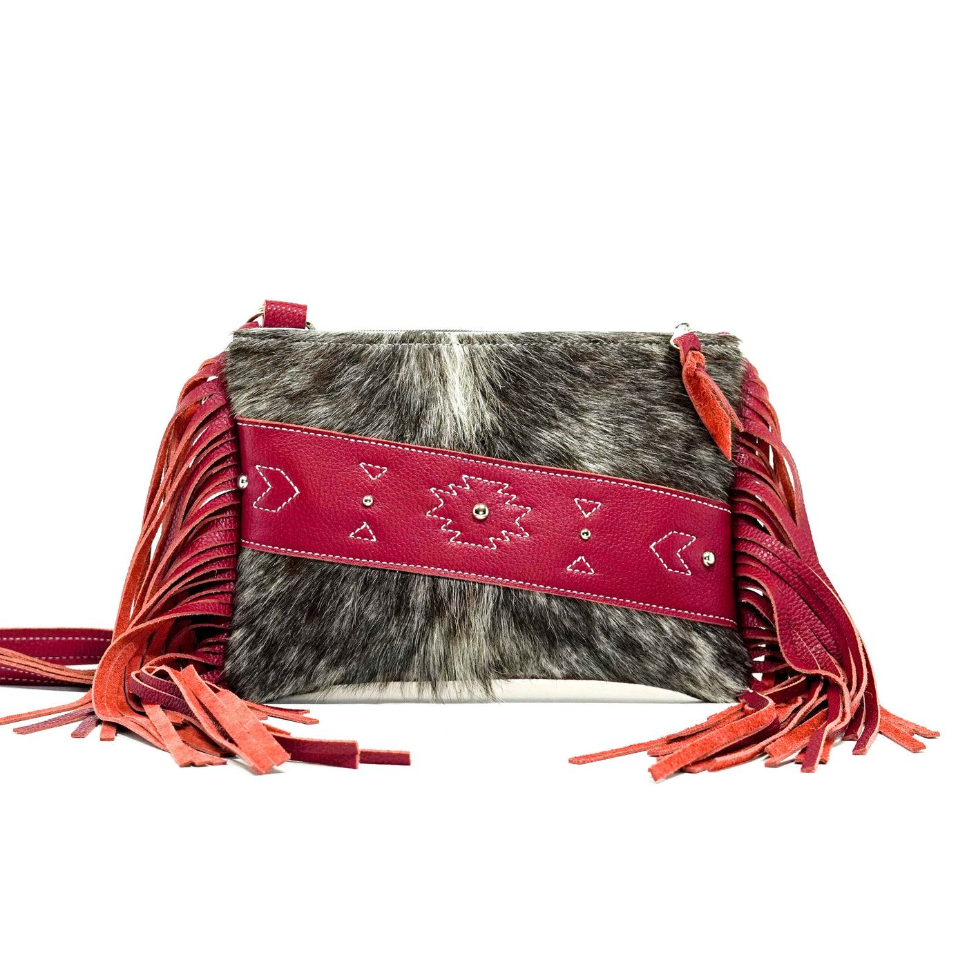 Patsy - Longhorn w/ Red Pebble Leather-Patsy-Western-Cowhide-Bags-Handmade-Products-Gifts-Dancing Cactus Designs