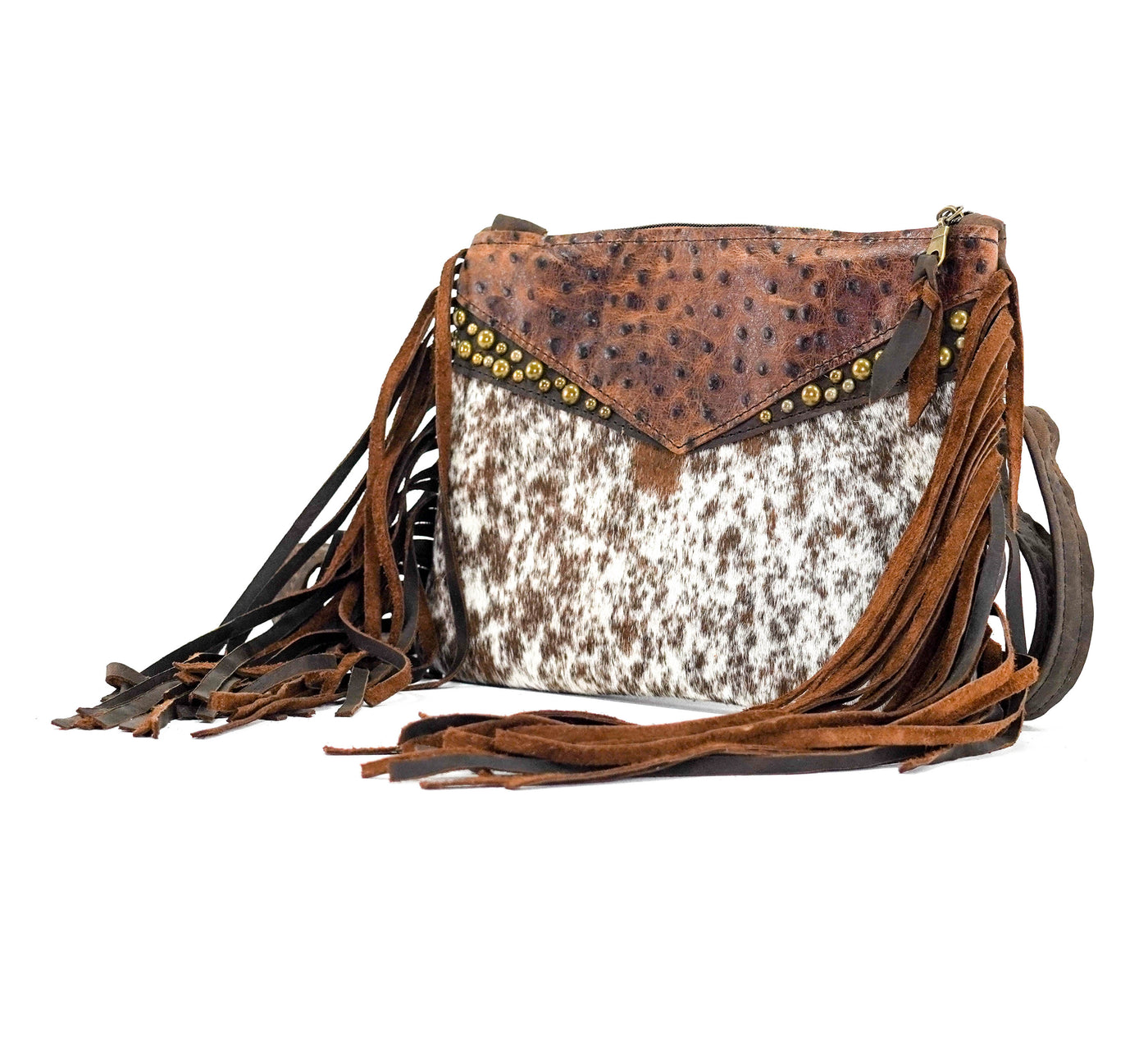 Patsy - Longhorn w/ Saddle Ostrich-Patsy-Western-Cowhide-Bags-Handmade-Products-Gifts-Dancing Cactus Designs