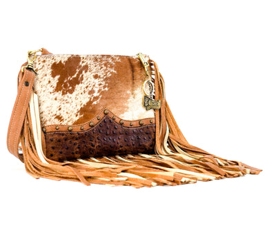 Patsy - Longhorn w/ Saddle Ostrich-Patsy-Western-Cowhide-Bags-Handmade-Products-Gifts-Dancing Cactus Designs