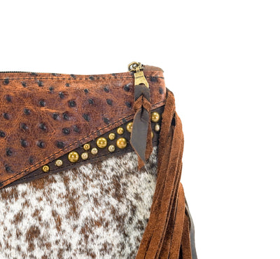 Patsy - Longhorn w/ Saddle Ostrich-Patsy-Western-Cowhide-Bags-Handmade-Products-Gifts-Dancing Cactus Designs