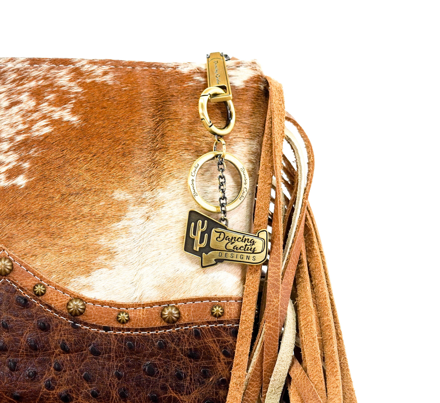 Patsy - Longhorn w/ Saddle Ostrich-Patsy-Western-Cowhide-Bags-Handmade-Products-Gifts-Dancing Cactus Designs
