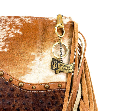 Patsy - Longhorn w/ Saddle Ostrich-Patsy-Western-Cowhide-Bags-Handmade-Products-Gifts-Dancing Cactus Designs