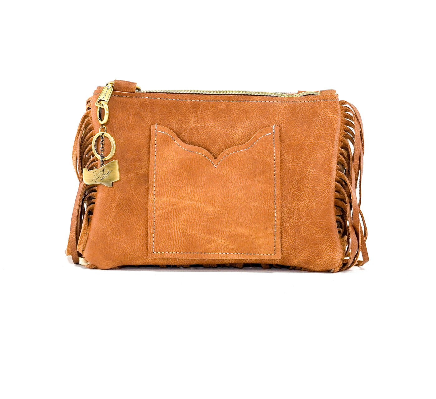 Patsy - Longhorn w/ Saddle Ostrich-Patsy-Western-Cowhide-Bags-Handmade-Products-Gifts-Dancing Cactus Designs