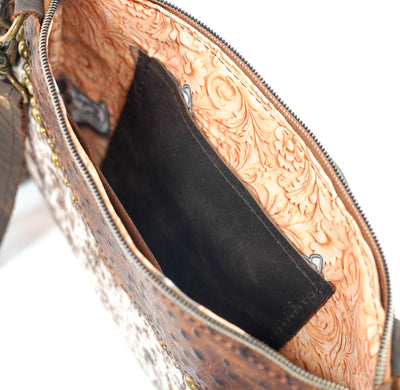 Patsy - Longhorn w/ Saddle Ostrich-Patsy-Western-Cowhide-Bags-Handmade-Products-Gifts-Dancing Cactus Designs