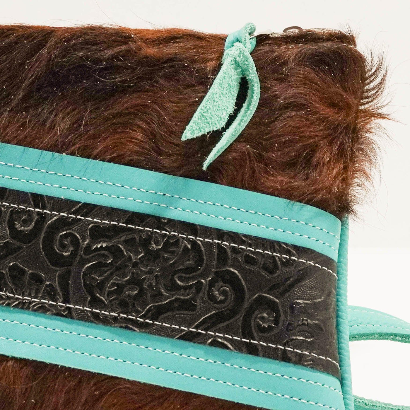 Patsy - Red Brindle w/ Onyx Tool-Patsy-Western-Cowhide-Bags-Handmade-Products-Gifts-Dancing Cactus Designs