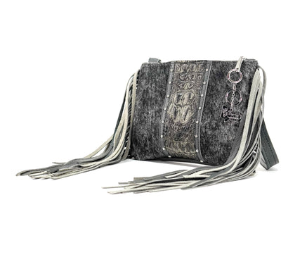 Patsy - Salt & Pepper w/ Smoke Show Croc-Patsy-Western-Cowhide-Bags-Handmade-Products-Gifts-Dancing Cactus Designs