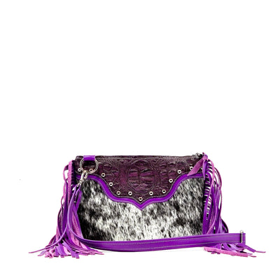 Patsy - Salt/Pepper w/ Amethyst Croc-Patsy-Western-Cowhide-Bags-Handmade-Products-Gifts-Dancing Cactus Designs