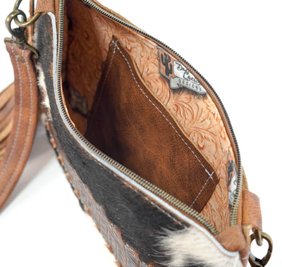 Patsy - Tricolor w/ Saddle Croc-Patsy-Western-Cowhide-Bags-Handmade-Products-Gifts-Dancing Cactus Designs