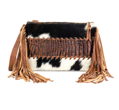 Patsy - Tricolor w/ Saddle Croc-Patsy-Western-Cowhide-Bags-Handmade-Products-Gifts-Dancing Cactus Designs