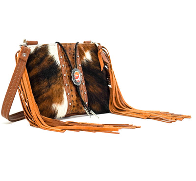 Patsy - Tricolor w/ Saddle Ostrich-Patsy-Western-Cowhide-Bags-Handmade-Products-Gifts-Dancing Cactus Designs