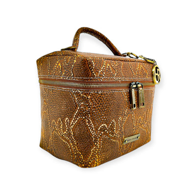 Petite Train Case-Luggage & Bags > Cosmetic & Toiletry Bags > Travel Organizer Bags-Western-Cowhide-Bags-Handmade-Products-Gifts-Dancing Cactus Designs