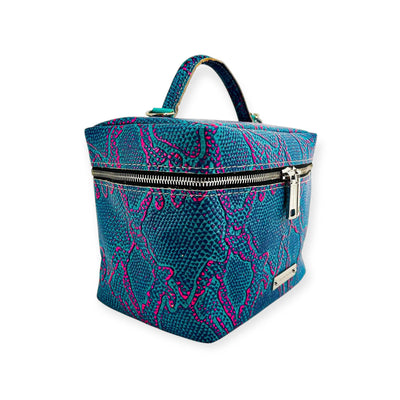 Petite Train Case-Luggage & Bags > Cosmetic & Toiletry Bags > Travel Organizer Bags-Western-Cowhide-Bags-Handmade-Products-Gifts-Dancing Cactus Designs