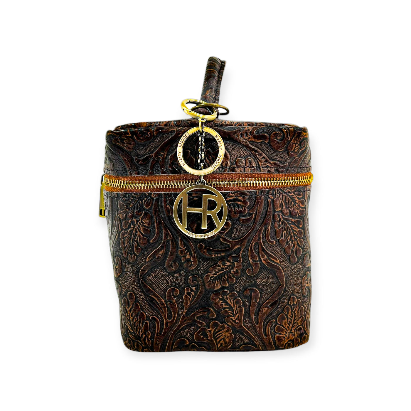 Petite Train Case-Luggage & Bags > Cosmetic & Toiletry Bags > Travel Organizer Bags-Western-Cowhide-Bags-Handmade-Products-Gifts-Dancing Cactus Designs