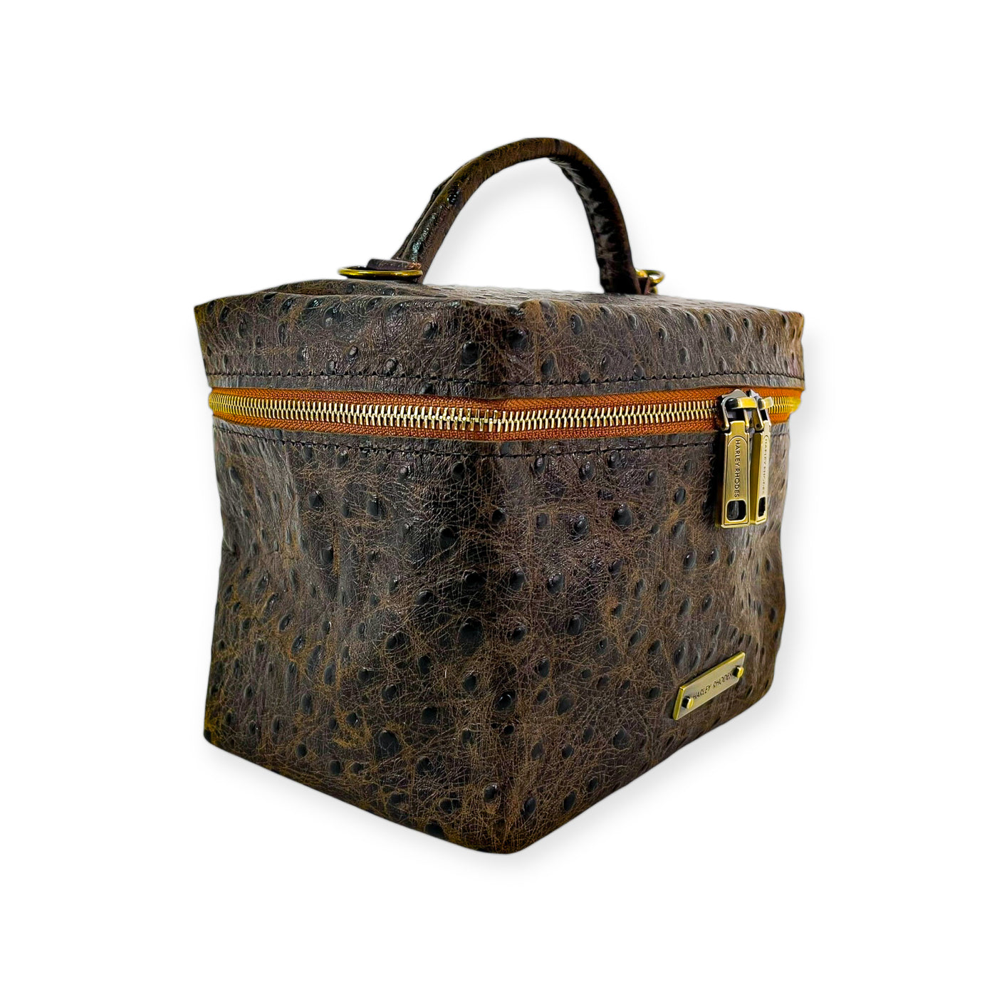 Petite Train Case-Luggage & Bags > Cosmetic & Toiletry Bags > Travel Organizer Bags-Western-Cowhide-Bags-Handmade-Products-Gifts-Dancing Cactus Designs