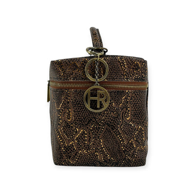 Petite Train Case-Luggage & Bags > Cosmetic & Toiletry Bags > Travel Organizer Bags-Western-Cowhide-Bags-Handmade-Products-Gifts-Dancing Cactus Designs