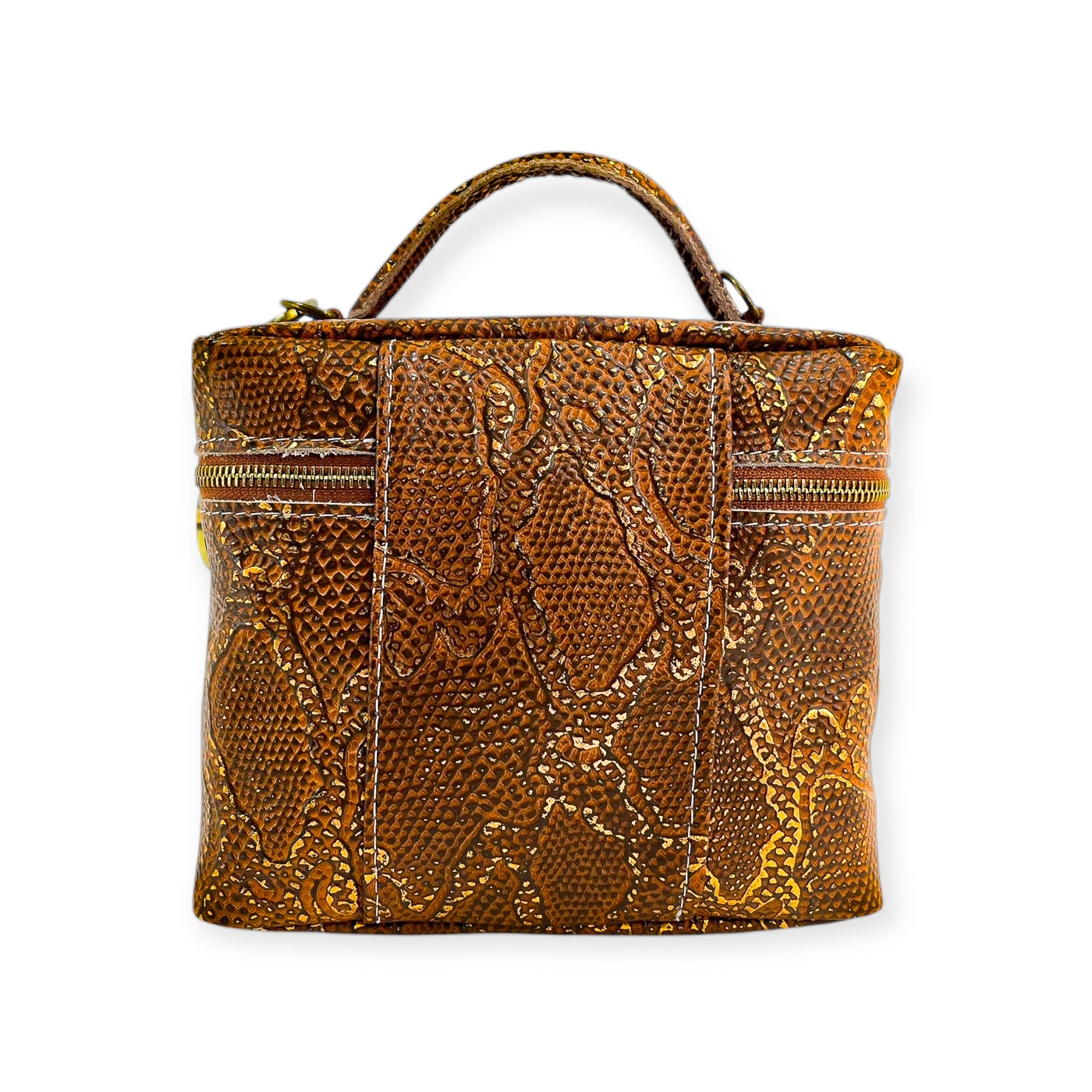 Petite Train Case-Luggage & Bags > Cosmetic & Toiletry Bags > Travel Organizer Bags-Western-Cowhide-Bags-Handmade-Products-Gifts-Dancing Cactus Designs