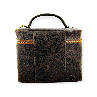 Petite Train Case-Luggage & Bags > Cosmetic & Toiletry Bags > Travel Organizer Bags-Western-Cowhide-Bags-Handmade-Products-Gifts-Dancing Cactus Designs