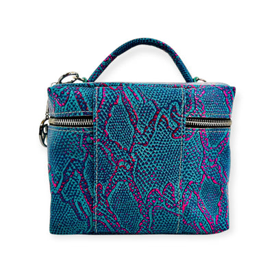 Petite Train Case-Luggage & Bags > Cosmetic & Toiletry Bags > Travel Organizer Bags-Western-Cowhide-Bags-Handmade-Products-Gifts-Dancing Cactus Designs