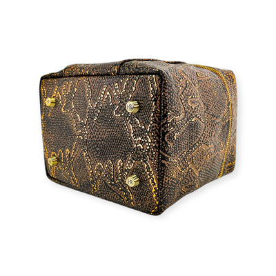 Petite Train Case-Luggage & Bags > Cosmetic & Toiletry Bags > Travel Organizer Bags-Western-Cowhide-Bags-Handmade-Products-Gifts-Dancing Cactus Designs
