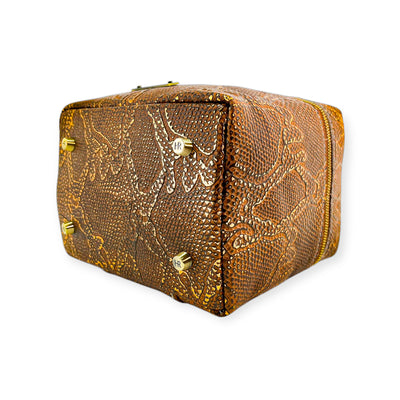 Petite Train Case-Luggage & Bags > Cosmetic & Toiletry Bags > Travel Organizer Bags-Western-Cowhide-Bags-Handmade-Products-Gifts-Dancing Cactus Designs