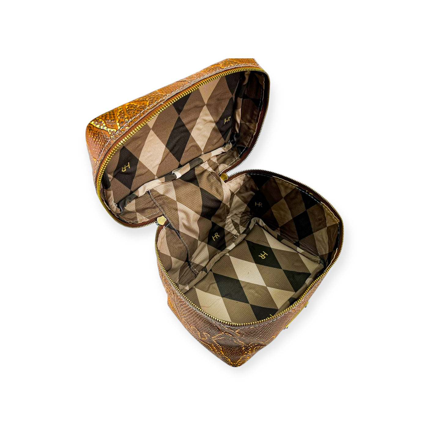 Petite Train Case-Luggage & Bags > Cosmetic & Toiletry Bags > Travel Organizer Bags-Western-Cowhide-Bags-Handmade-Products-Gifts-Dancing Cactus Designs